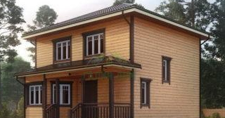 Двухэтажный дом из бруса в Барабинске от Строй-Ббн - строительство от 132509 руб.