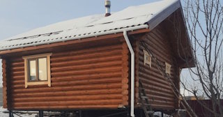 Баня из оцилиндрованного бревна под ключ в Барабинске - от 132509 рублей