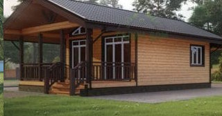 Проект одноэтажного дома из бруса с террасой - Строительство в Барабинске от Строй-Ббн от 132509 руб.